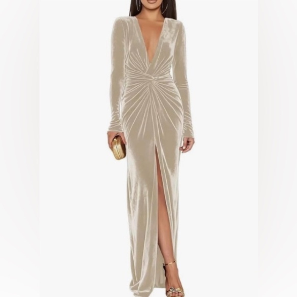 VELVET Ruched Maxi dress - runs small- purchased a small 4 ( like a 2 )